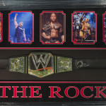 The Rock Signed WWE Belt Collage